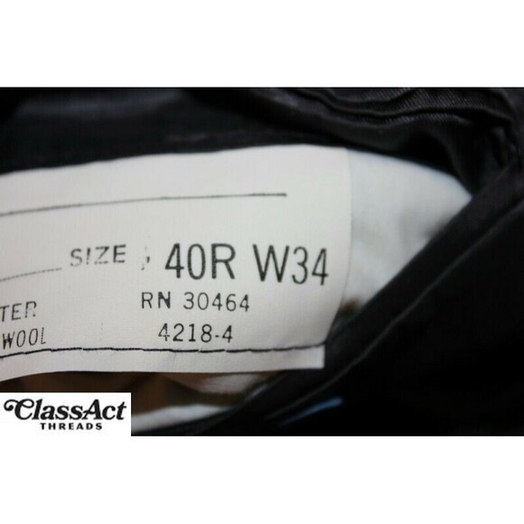 Stafford 2 Piece Suit Mens Blue Striped Wool Blend 2 Btn 40R Pleated Fronts 35"W - Picture 9 of 11